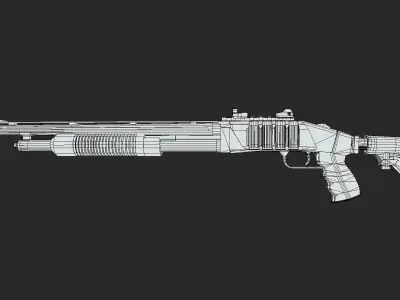 Noir Shotgun Low-poly 3D model