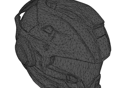 Damaged SciFi Helmet 3D Model 3D model purchase
