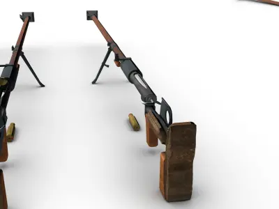  Anti-tank PTRD Rifle Russian 3D model