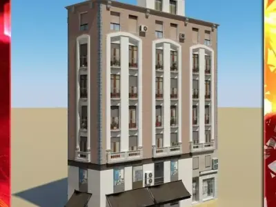 Photorealistic Low Poly Building 3D model 3