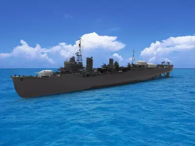 Japanese destroyer Yukikaze 3D model