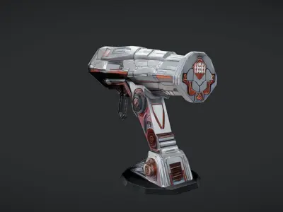 futuristic sci-fi turret or cannon 3D model