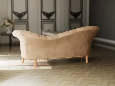 Furniture Sofa Chaise Lounge Low-poly 3D model