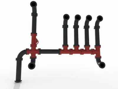 Industrial Pipes 3D model shop