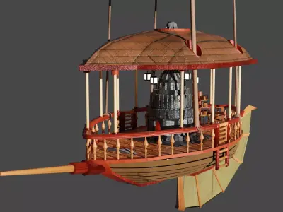 Fantasy Ship Low-poly 3D model