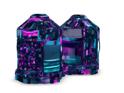 Cyberpunk Sci-Fi Industrial Tanks Low-poly 3D model