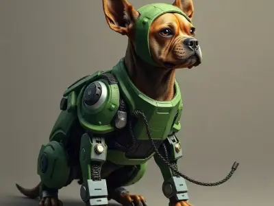 3D Model Dog Suit Cyborg Inspired  Low-poly 3D model