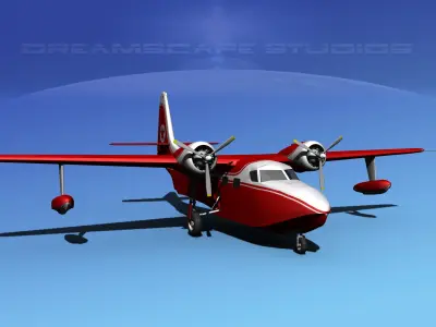 Grumman G-73 Mallard Texaco Oil 3D model