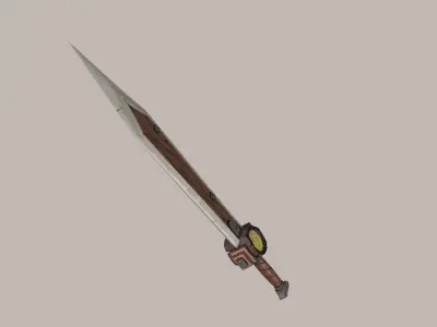 Wooden sword Low-poly 3D model purchase