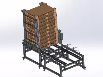 Wood Pallet Dispenser Machine - Pallet Loading-Unloading Machine 3D model