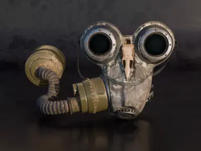Post Apocalyptic Gas Mask Respirator 3D model