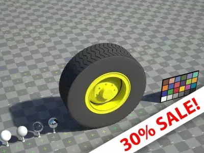 Wheel and tire Low-poly 3D model