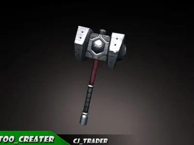 Strong Mace Fantasy Low-Poly 3D Model Low-poly 3D model