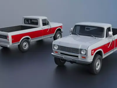International Pickup Long Bed 1974 3D print model