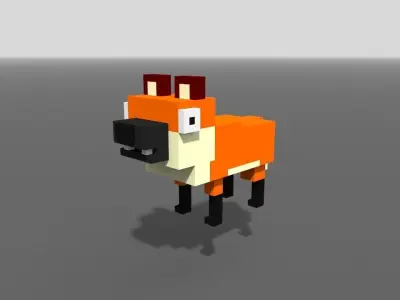 Voxel Maned Wolf Low-poly 3D model
