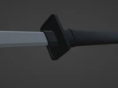 Katana low-poly samurai sword Free low-poly 3D model