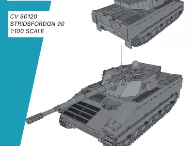 CV 90120 Stridsfordon 90 Strf 90 3D print model