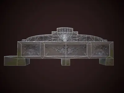 Gothic fountain Low-poly 3D model