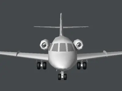 Learjet private jet Low-poly 3D model
