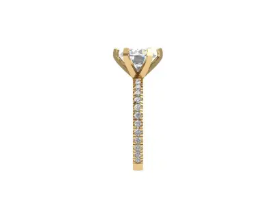 Solitaire Engagement Ring 3D print model 92