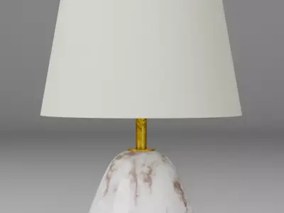 Alabaster Elegance 3D Table Lamp Model Low-poly 3D model