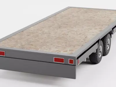 Utility Trailer V3 - Tiny House Base Low-poly 3D model