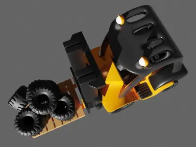 Cartoon Forklift 3D model