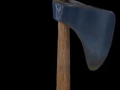 Stylized Melee Weapon Axe PBR game ready Low-poly 3D model Free low-poly 3D model