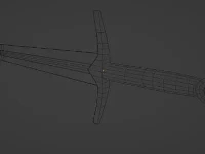 Dagger sword Low-poly 3D model 2