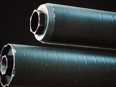 Supressor Q THUNDER CHICKEN 762 Silencer Low-poly 3D model