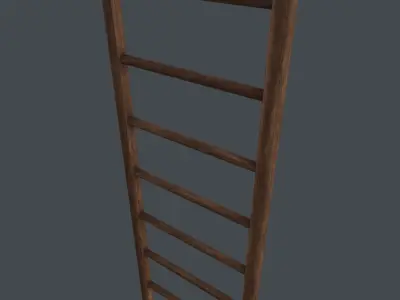 Wood ladder 3D Model Low-poly 3D model