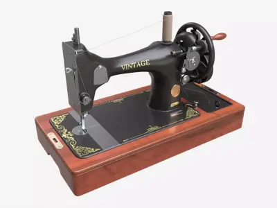 Vintage Hand Crank Sewing Machine 3D model