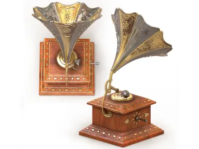 Antique Gramophone Table Decorative Showpiece 3D model