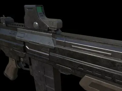 Sci-Fi Shotgun - SGR 12 Low poly model for games Low-poly 3D model
