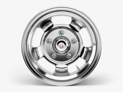 US Indy Mag Wheel Low-poly 3D model