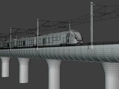 Bridge with Stadler Flirt 3D model