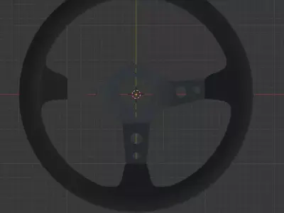 Deep dish steering wheel - Drift racing car Low-poly 3D model Low-poly 3D model