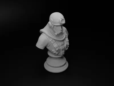 Combat Diver Bust Chess 3D print model purchase
