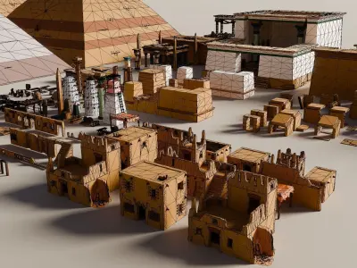 Egypt Low Poly Asset Pack Low-poly 3D model