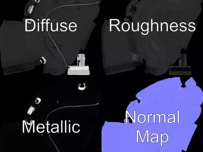 Black Inflatable Raft model pack Low-poly 3D model