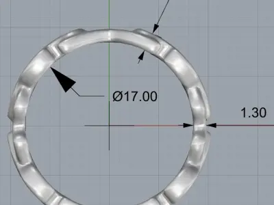 Butterfly eternity ring 17 size 3D print model