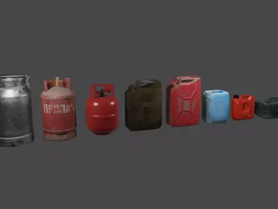 Canister and water-can kit PBR  Low-poly 3D model