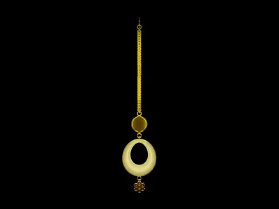 Gold Maang- Tikka Low-poly 3D model