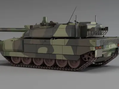  Amx-56 main tank  AMX-56 Leclerc Tank tracked combat vehicle 3D model