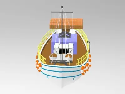Ship High detailed And Low poly Low-poly 3D model