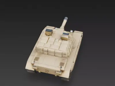 Modern Desert Main Battle Tank MBT 3D Model Low-poly 3D model