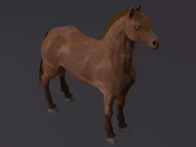 Horse PBR Low-poly 3D model