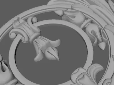 dekor rococo ornate medallion 3D model
