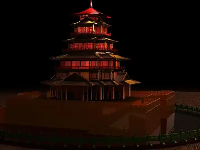Chinese ancient house  3D model shop