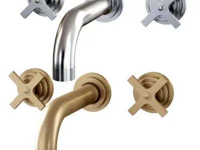 Landmark Industrial wall mounted mixer by Samuel Heath  3D model buy